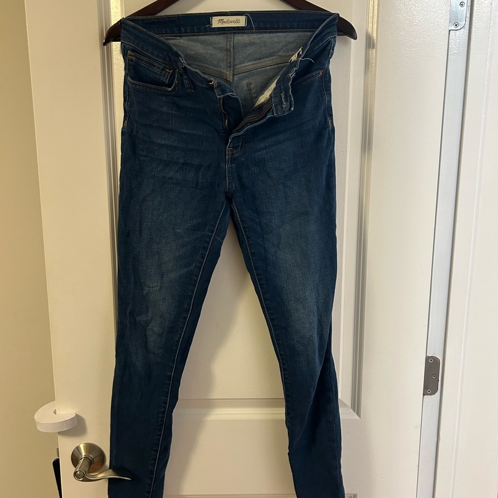 Madewell High Rise Darkwssh skinny jeans